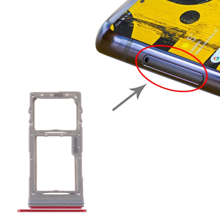 For Samsung Galaxy Note 10 Lite SM-N770 SIM Card Tray + Micro SD Card Tray (Red) - Card Tray by buy2fix | Online Shopping UK | buy2fix