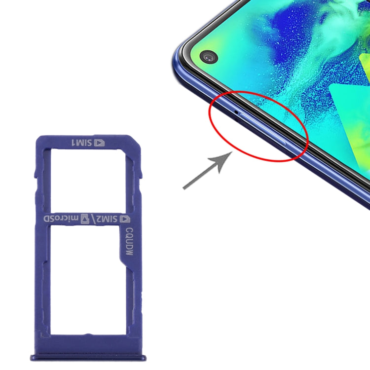 For Samsung Galaxy M40 SM-M405 SIM Card Tray + SIM Card Tray / Micro SD Card Tray (Dark Blue) - Card Tray by buy2fix | Online Shopping UK | buy2fix