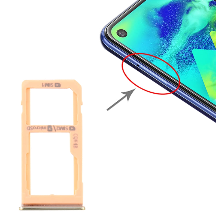 For Samsung Galaxy M40 SM-M405 SIM Card Tray + SIM Card Tray / Micro SD Card Tray (Orange) - Card Tray by buy2fix | Online Shopping UK | buy2fix
