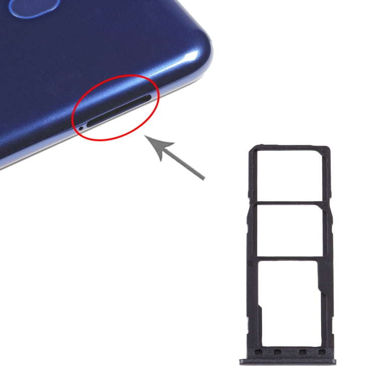 For Samsung Galaxy M10 SM-M105 SIM Card Tray + SIM Card Tray + Micro SD Card Tray (Black) - Card Tray by buy2fix | Online Shopping UK | buy2fix