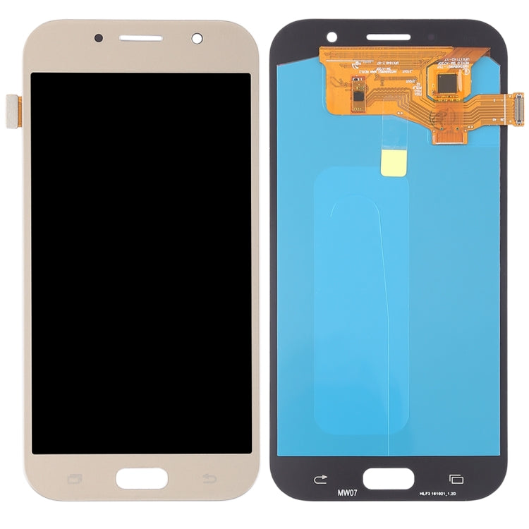 OLED LCD Screen for Galaxy A7 (2017), A720F, A720F/DS with Digitizer Full Assembly (Gold) - LCD Screen by buy2fix | Online Shopping UK | buy2fix