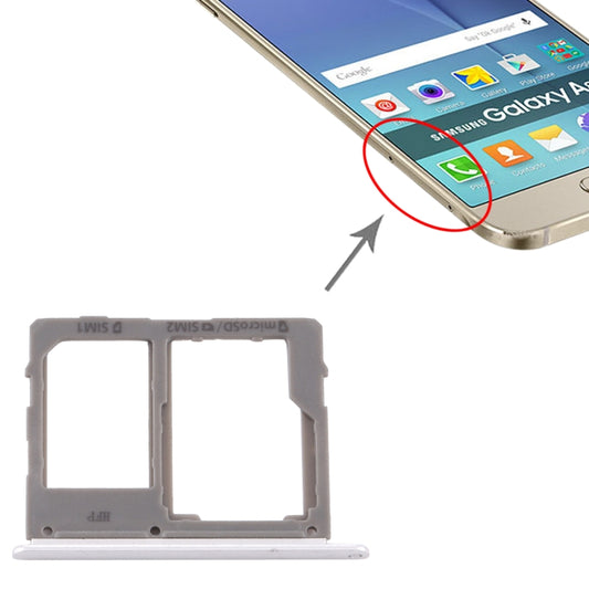 For Samsung Galaxy A8 Star / A9 Star SM-G8850 SIM Card Tray + SIM Card Tray / Micro SD Card Tray (Silver) - Card Tray by buy2fix | Online Shopping UK | buy2fix