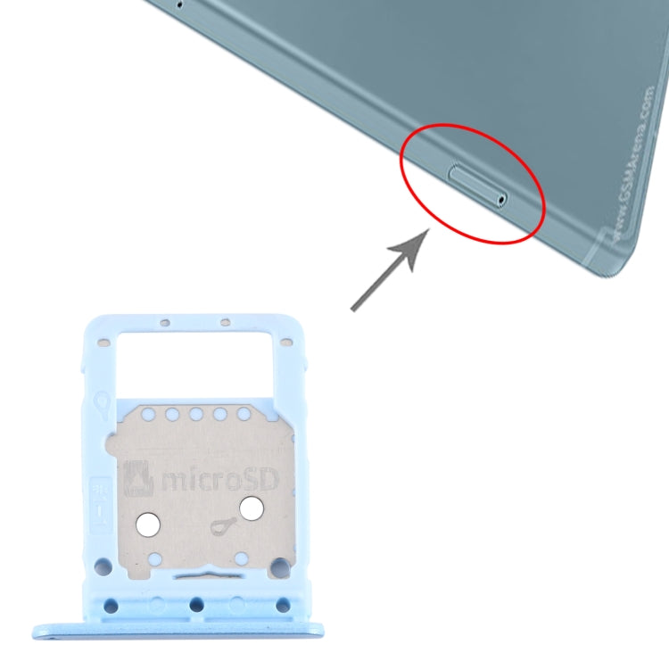 For Samsung Galaxy Tab S6 Lite / SM-P615 SIM Card Tray + Micro SD Card Tray (Blue) - Card Tray by buy2fix | Online Shopping UK | buy2fix