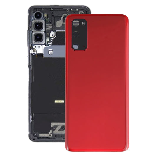 For Samsung Galaxy S20 Battery Back Cover with Camera Lens Cover(Red) - Back Cover by buy2fix | Online Shopping UK | buy2fix