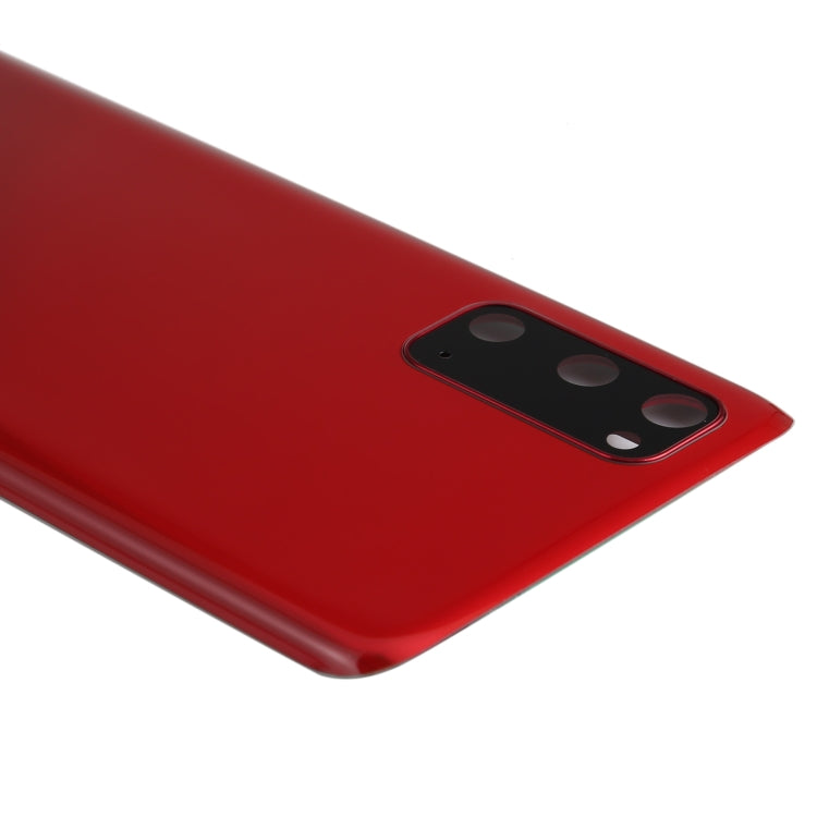 For Samsung Galaxy S20 Battery Back Cover with Camera Lens Cover(Red) - Back Cover by buy2fix | Online Shopping UK | buy2fix