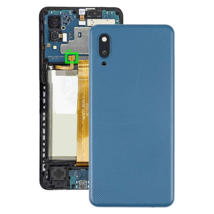 For Samsung Galaxy A02 Battery Back Cover with Camera Lens Cover (Blue) - Back Cover by buy2fix | Online Shopping UK | buy2fix