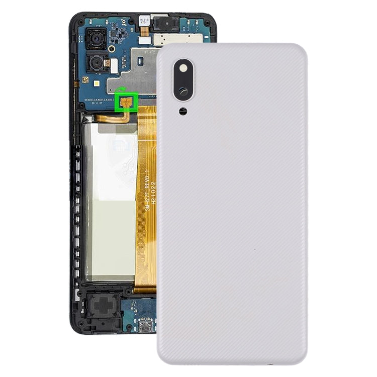 For Samsung Galaxy A02 Battery Back Cover with Camera Lens Cover (White) - Back Cover by buy2fix | Online Shopping UK | buy2fix