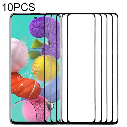 For Samsung Galaxy A51 10pcs Front Screen Outer Glass Lens (Black) - Outer Glass Lens by buy2fix | Online Shopping UK | buy2fix