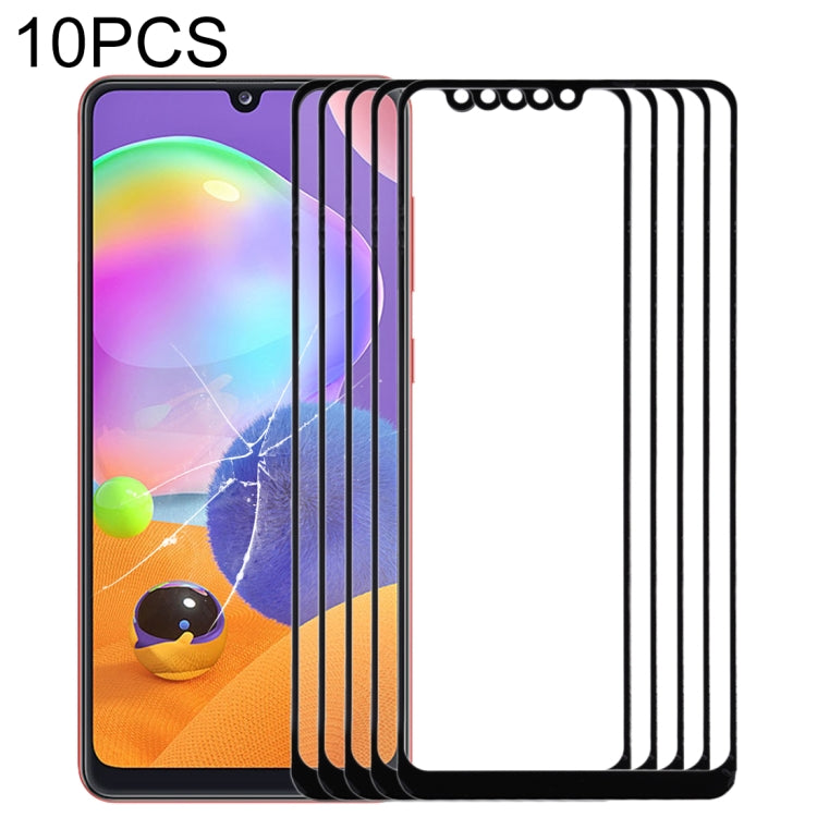 For Samsung Galaxy A31 10pcs Front Screen Outer Glass Lens (Black) - Outer Glass Lens by buy2fix | Online Shopping UK | buy2fix