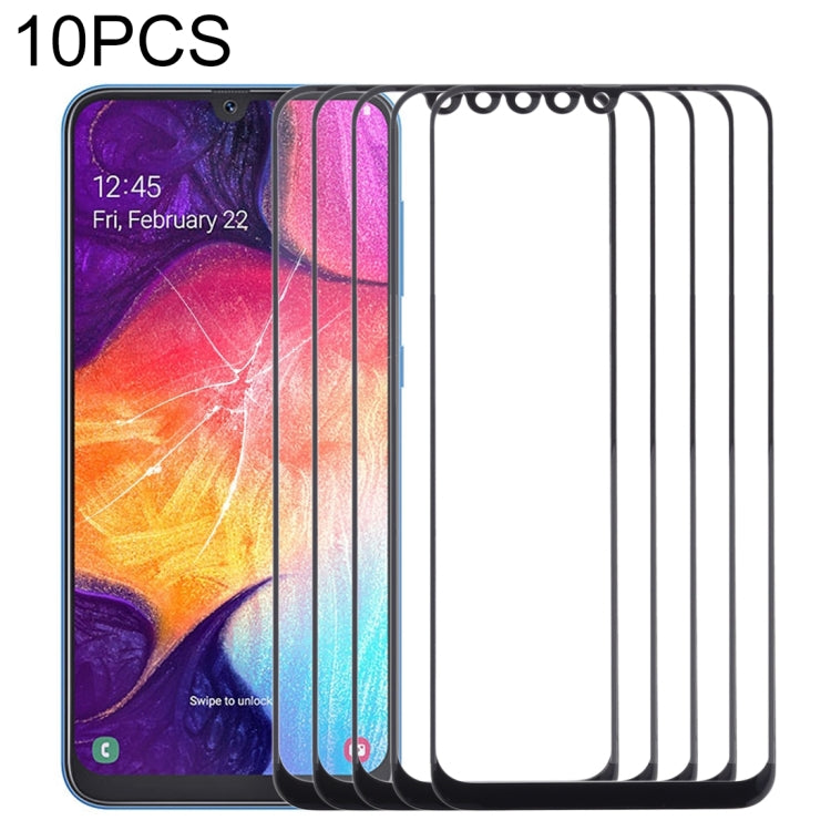 For Samsung Galaxy A50 / A30 / M30 / A4S 10pcs Front Screen Outer Glass Lens (Black) - Outer Glass Lens by buy2fix | Online Shopping UK | buy2fix