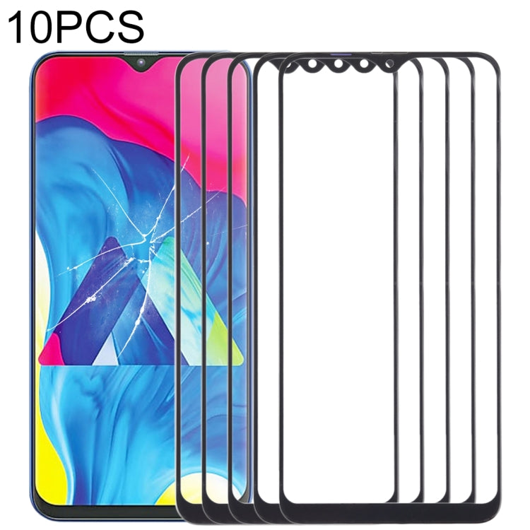 For Samsung Galaxy M10 10pcs Front Screen Outer Glass Lens (Black) - Outer Glass Lens by buy2fix | Online Shopping UK | buy2fix