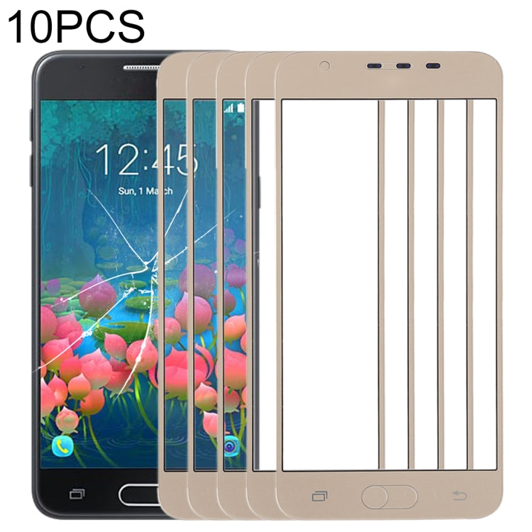 For Samsung Galaxy J5 Prime, On5 (2016), G570F/DS, G570Y 10pcs Front Screen Outer Glass Lens (Gold) - Outer Glass Lens by buy2fix | Online Shopping UK | buy2fix
