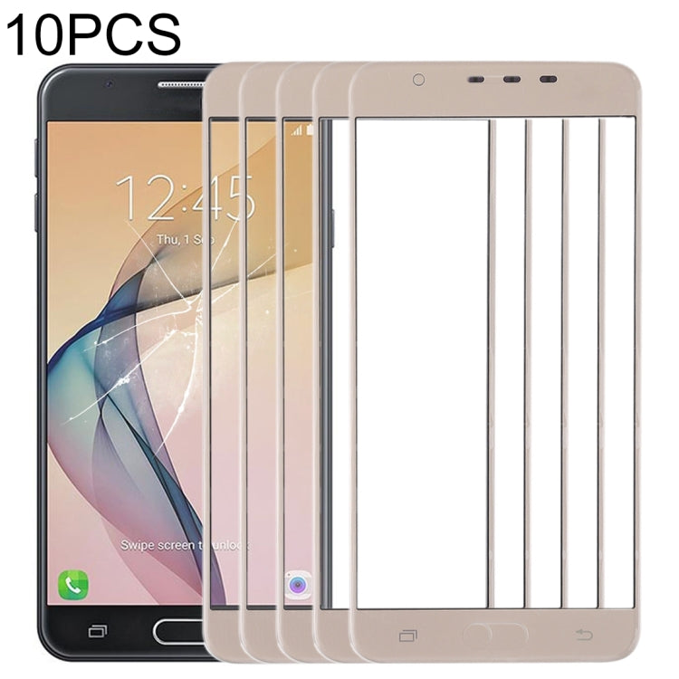 For Samsung Galaxy J7 Prime, On7 (2016), G610F, G610F/DS, G610F/DD, G610M, G610M/DS, G610Y/DS 10pcs Front Screen Outer Glass Lens (Gold) - Outer Glass Lens by buy2fix | Online Shopping UK | buy2fix