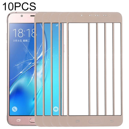 For Samsung Galaxy J5 (2016) / J510FN / J510F / J510G / J510Y / J510M 10pcs Front Screen Outer Glass Lens (Gold) - Outer Glass Lens by buy2fix | Online Shopping UK | buy2fix