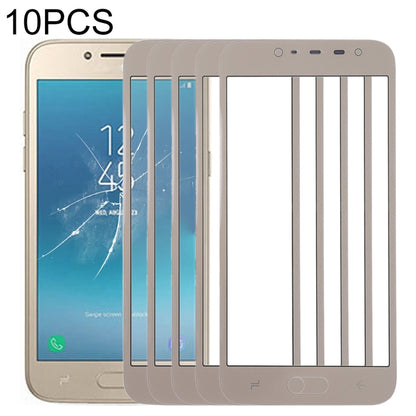 For Samsung Galaxy J2 Pro (2018), J250F/DS 10pcs Front Screen Outer Glass Lens (Gold) - Outer Glass Lens by buy2fix | Online Shopping UK | buy2fix