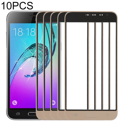 For Samsung Galaxy J3 (2016) / J320FN / J320F / J320G / J320M / J320A / J320V / J320P 10pcs Front Screen Outer Glass Lens (Gold) - Outer Glass Lens by buy2fix | Online Shopping UK | buy2fix