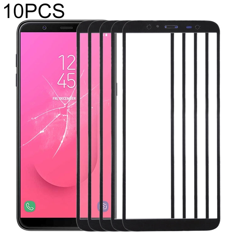 For Samsung Galaxy J8, J810F/DS, J810Y/DS, J810G/DS  10pcs Front Screen Outer Glass Lens (Black) - Outer Glass Lens by buy2fix | Online Shopping UK | buy2fix