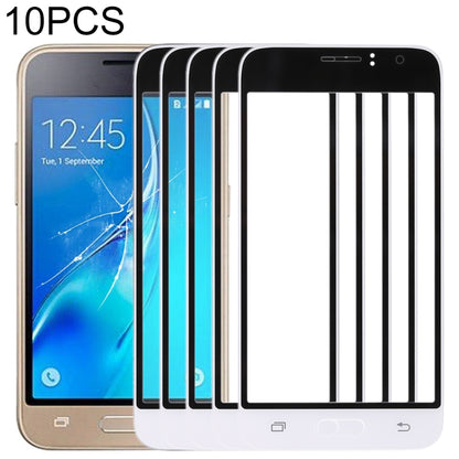 For Samsung Galaxy J1 (2016) / J120 10pcs Front Screen Outer Glass Lens (White) - Outer Glass Lens by buy2fix | Online Shopping UK | buy2fix