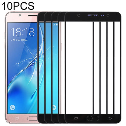 For Samsung Galaxy J7 Max 10pcs Front Screen Outer Glass Lens (Black) - Outer Glass Lens by buy2fix | Online Shopping UK | buy2fix