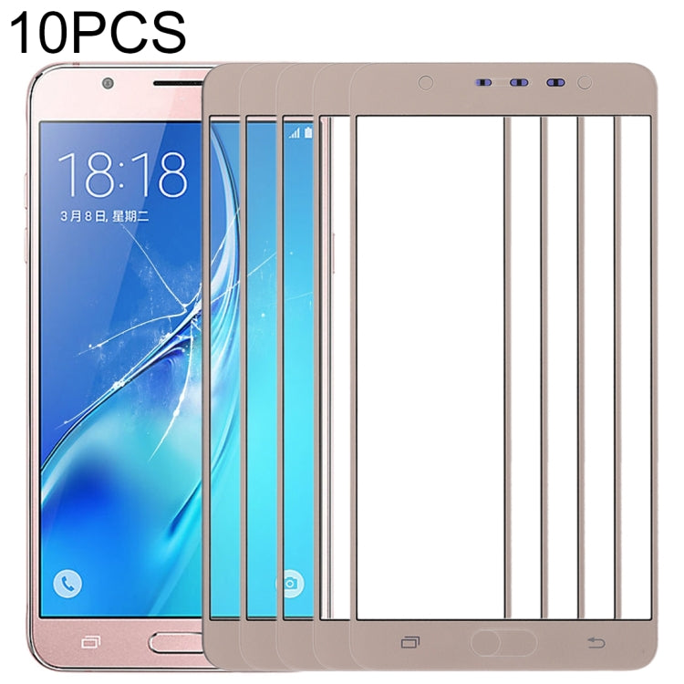 For Samsung Galaxy J7 Max 10pcs Front Screen Outer Glass Lens (Gold) - Outer Glass Lens by buy2fix | Online Shopping UK | buy2fix