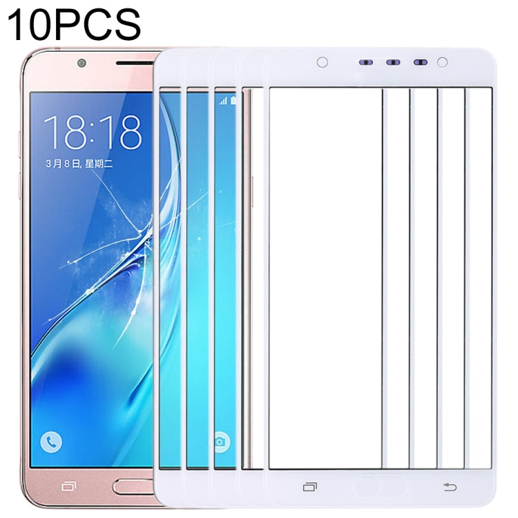 For Samsung Galaxy J7 Max 10pcs Front Screen Outer Glass Lens (White) - Outer Glass Lens by buy2fix | Online Shopping UK | buy2fix