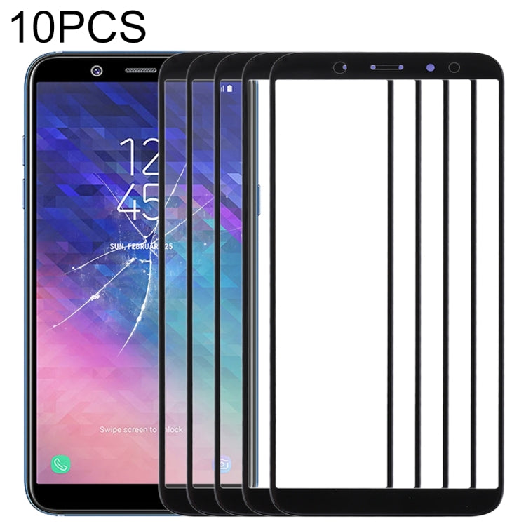 For Samsung Galaxy A6 (2018)  10pcs Front Screen Outer Glass Lens (Black) - Outer Glass Lens by buy2fix | Online Shopping UK | buy2fix