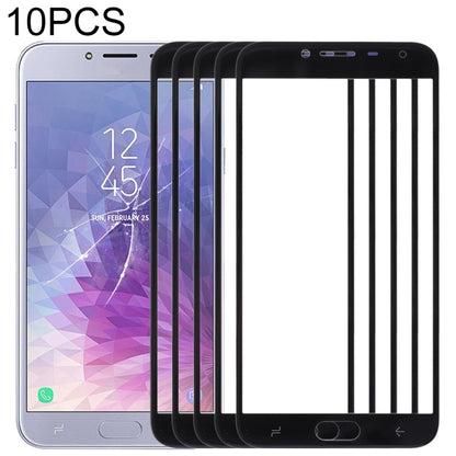 For Samsung Galaxy J4 (2018) 10pcs Front Screen Outer Glass Lens (Black) - Outer Glass Lens by buy2fix | Online Shopping UK | buy2fix