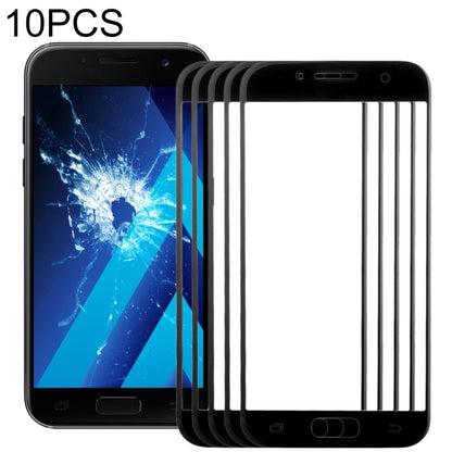 For Samsung Galaxy A7 (2017) / A720 10pcs Front Screen Outer Glass Lens (Black) - Outer Glass Lens by buy2fix | Online Shopping UK | buy2fix