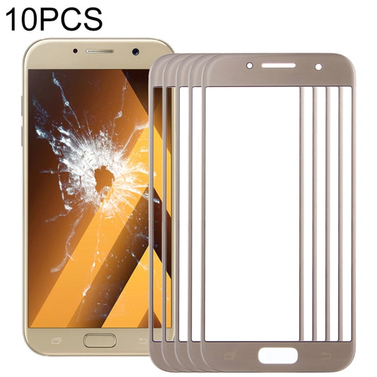 For Samsung Galaxy A5 (2017) / A520 10pcs Front Screen Outer Glass Lens (Gold) - Outer Glass Lens by buy2fix | Online Shopping UK | buy2fix