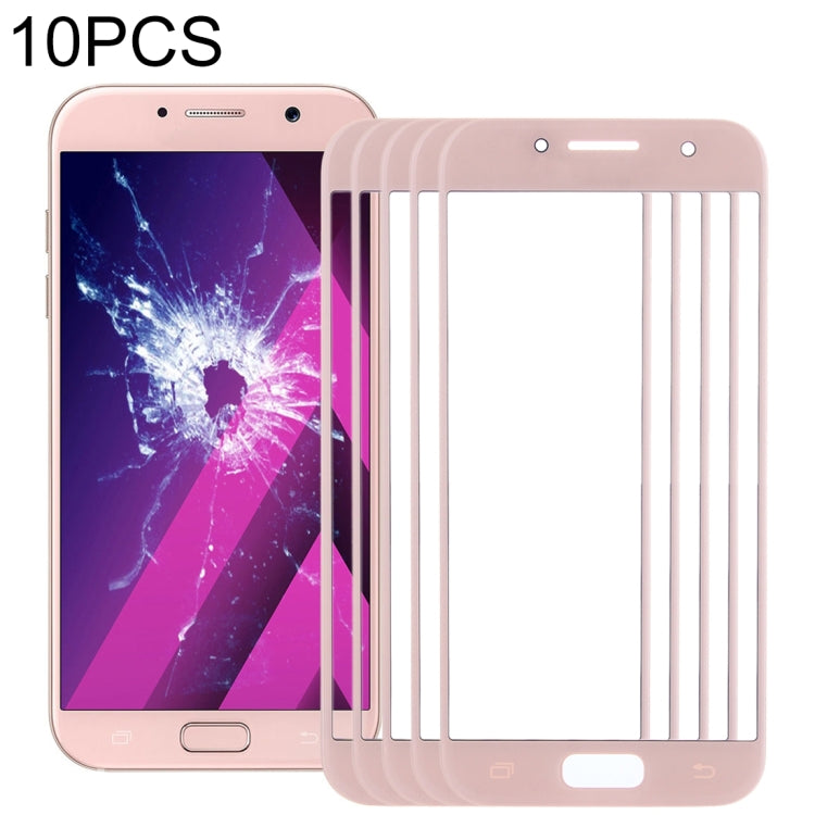 For Samsung Galaxy A3 (2017) / A320 10pcs Front Screen Outer Glass Lens (Pink) - Outer Glass Lens by buy2fix | Online Shopping UK | buy2fix