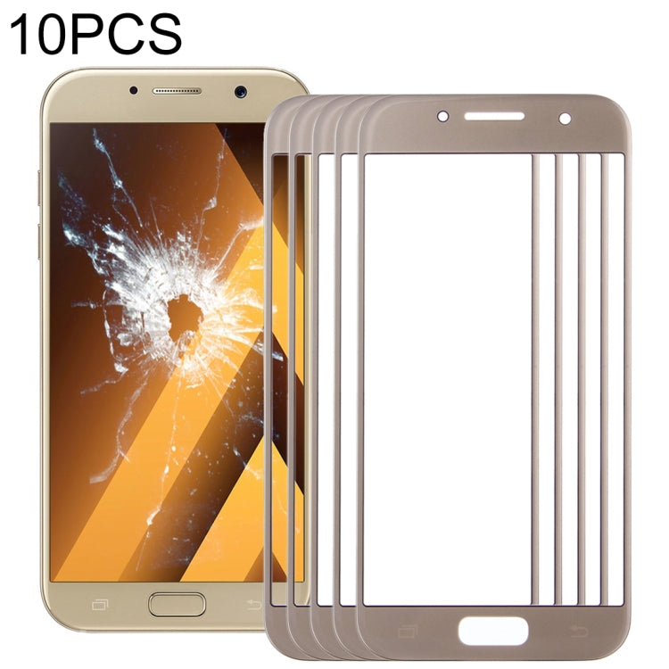 For Samsung Galaxy A3 (2017) / A320 10pcs Front Screen Outer Glass Lens (Gold) - Outer Glass Lens by buy2fix | Online Shopping UK | buy2fix