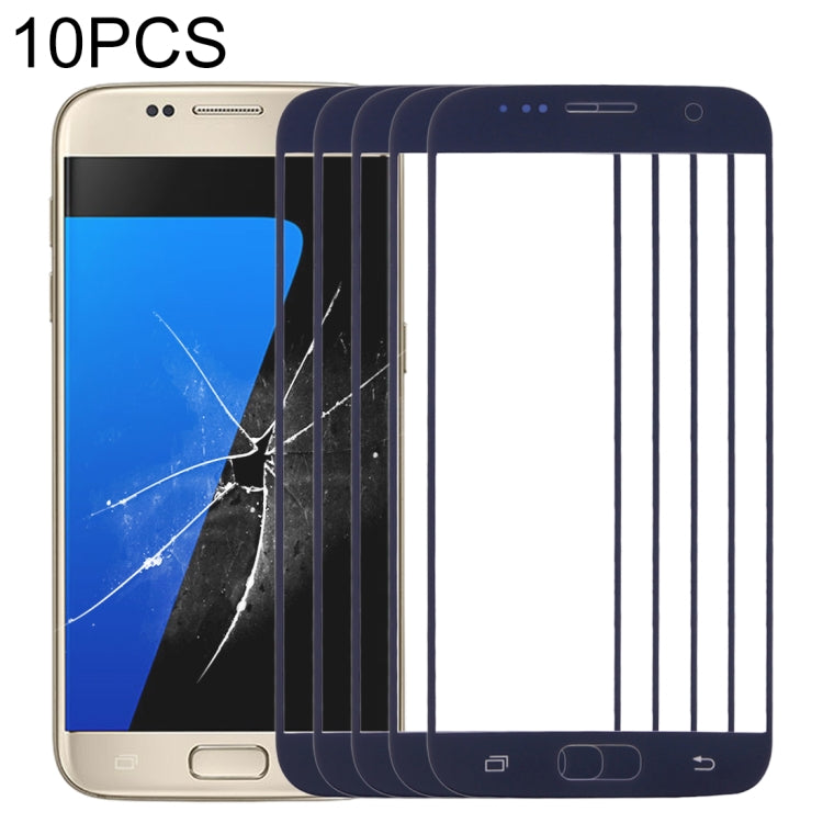 For Samsung Galaxy S7 / G930 10pcs Front Screen Outer Glass Lens (Black) - Outer Glass Lens by buy2fix | Online Shopping UK | buy2fix
