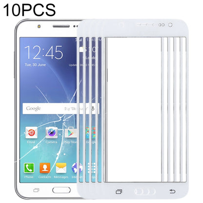 For Samsung Galaxy J7 / J700 10pcs Front Screen Outer Glass Lens (White) - Outer Glass Lens by buy2fix | Online Shopping UK | buy2fix