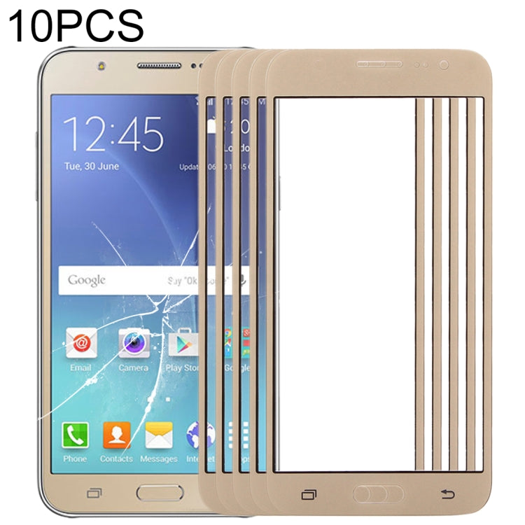 For Samsung Galaxy J5 / J500 10pcs Front Screen Outer Glass Lens (Gold) - Outer Glass Lens by buy2fix | Online Shopping UK | buy2fix