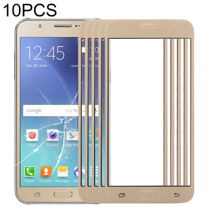 For Samsung Galaxy J5 / J500 10pcs Front Screen Outer Glass Lens (Gold) - Outer Glass Lens by buy2fix | Online Shopping UK | buy2fix