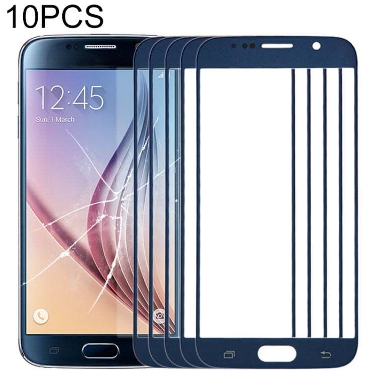 For Samsung Galaxy S6 / G920F 10pcs Front Screen Outer Glass Lens (Dark Blue) - Outer Glass Lens by buy2fix | Online Shopping UK | buy2fix