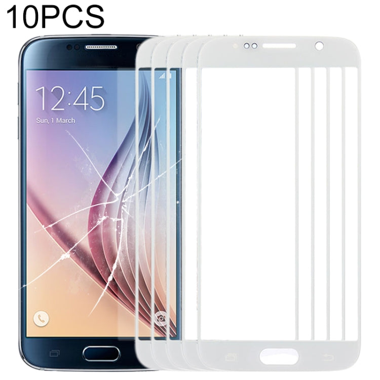 For Samsung Galaxy S6 / G920F 10pcs Front Screen Outer Glass Lens (White) - Outer Glass Lens by buy2fix | Online Shopping UK | buy2fix