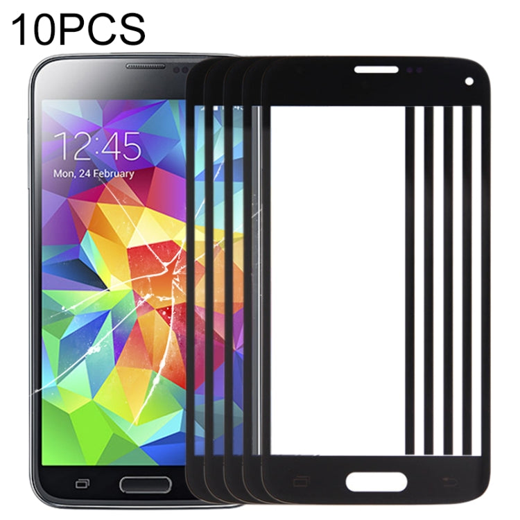 For Samsung Galaxy S5 mini  10pcs Front Screen Outer Glass Lens (Black) - Outer Glass Lens by buy2fix | Online Shopping UK | buy2fix