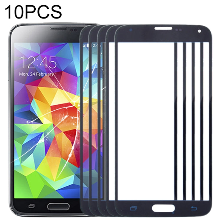 For Samsung Galaxy S5 / G900 10pcs Front Screen Outer Glass Lens (Dark Blue) - Outer Glass Lens by buy2fix | Online Shopping UK | buy2fix