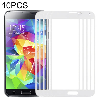 For Samsung Galaxy S5 / G900 10pcs Front Screen Outer Glass Lens (White) - Outer Glass Lens by buy2fix | Online Shopping UK | buy2fix