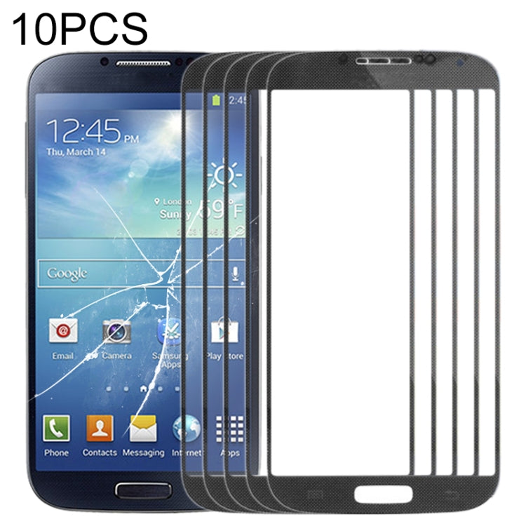 For Samsung Galaxy S IV / i9500 10pcs Front Screen Outer Glass Lens (Black) - Outer Glass Lens by buy2fix | Online Shopping UK | buy2fix