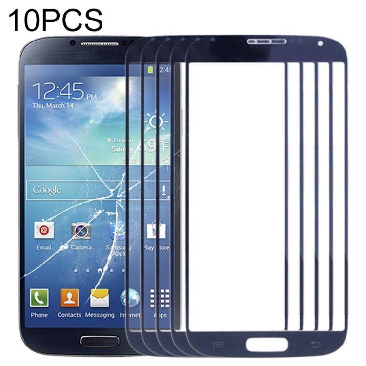 For Samsung Galaxy S IV / i9500 10pcs Front Screen Outer Glass Lens (Blue) - Outer Glass Lens by buy2fix | Online Shopping UK | buy2fix
