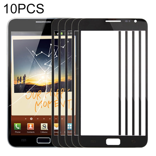 For Samsung Galaxy Note N7000 / i9220 10pcs Front Screen Outer Glass Lens (Black) - Outer Glass Lens by buy2fix | Online Shopping UK | buy2fix