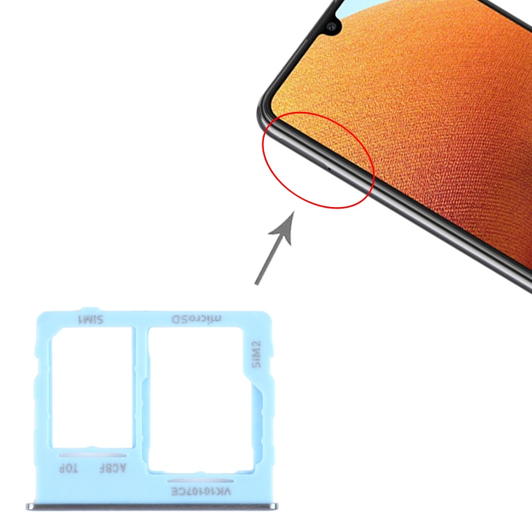 For Samsung Galaxy A32 5G SM-A326B SIM Card Tray + SIM Card Tray / Micro SD Card Tray (Blue) - Card Tray by buy2fix | Online Shopping UK | buy2fix