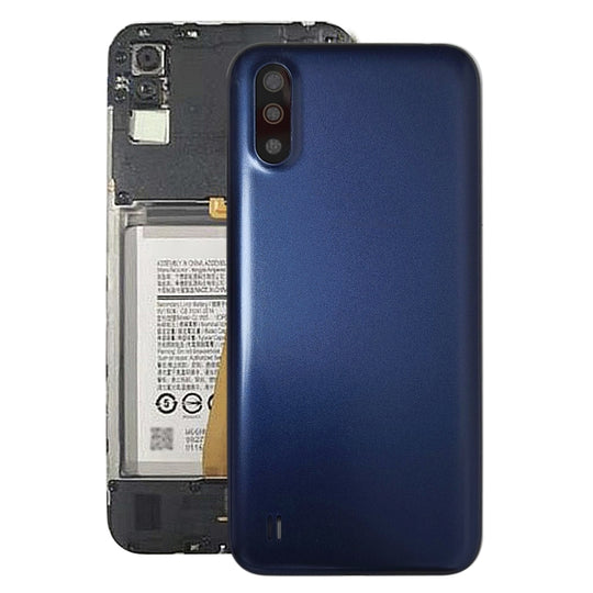 For Samsung Galaxy A01 SM-015F Battery Back Cover with Camera Lens Frame (Blue)