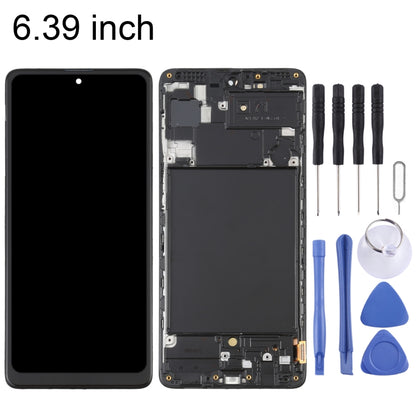 OLED LCD Screen for Samsung Galaxy A71 SM-A715(6.39 inch) Digitizer Full Assembly with Frame (Black) - LCD Screen by buy2fix | Online Shopping UK | buy2fix