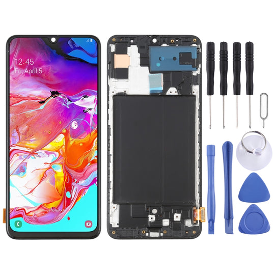 OLED LCD Screen for Samsung Galaxy A70 SM-A705 Digitizer Full Assembly with Frame (6.7 inch)(Black)