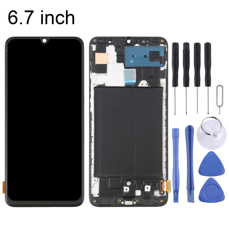 OLED LCD Screen for Samsung Galaxy A70 SM-A705 Digitizer Full Assembly with Frame (6.7 inch)(Black) - LCD Screen by buy2fix | Online Shopping UK | buy2fix