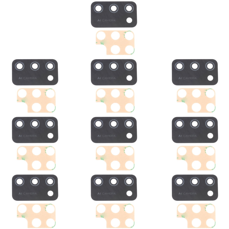 For Samsung Galaxy M02S SM-M025 10pcs Back Camera Lens - Camera Series by buy2fix | Online Shopping UK | buy2fix