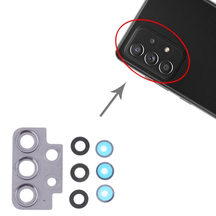 For Samsung Galaxy A52 SM-A525 10pcs Camera Lens Cover (Black) - Camera Series by buy2fix | Online Shopping UK | buy2fix